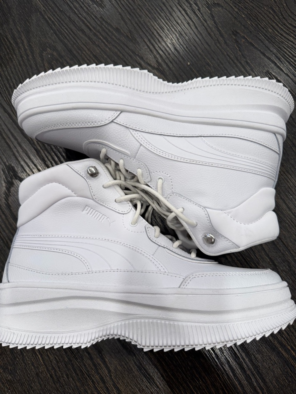 PUMA Mayra Lace Up High Top Womens Off White Sneakers Casual Shoes size 10.5